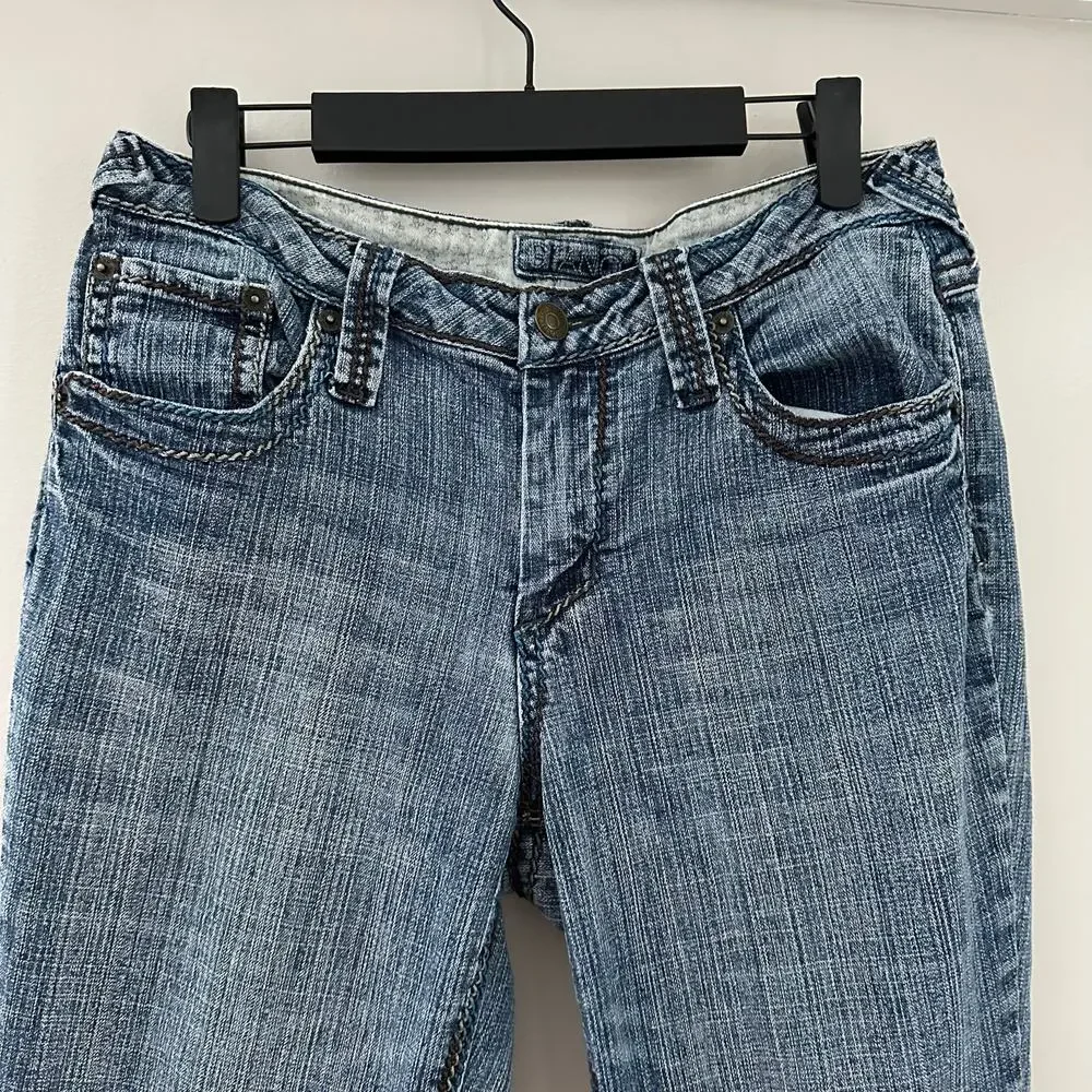 Gitano Bootcut Jeans Womens 8 Blue EUC Contrast‎ Stitch Flap Pocket Y2K Denim
